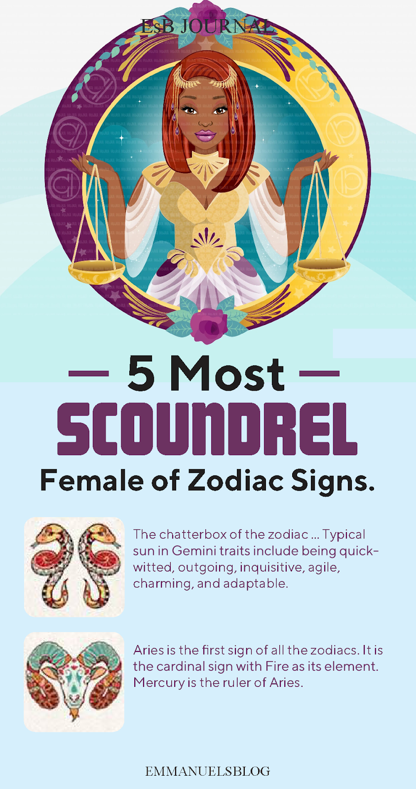 5 Most Scoundrel Female Of Zodiac Signs.