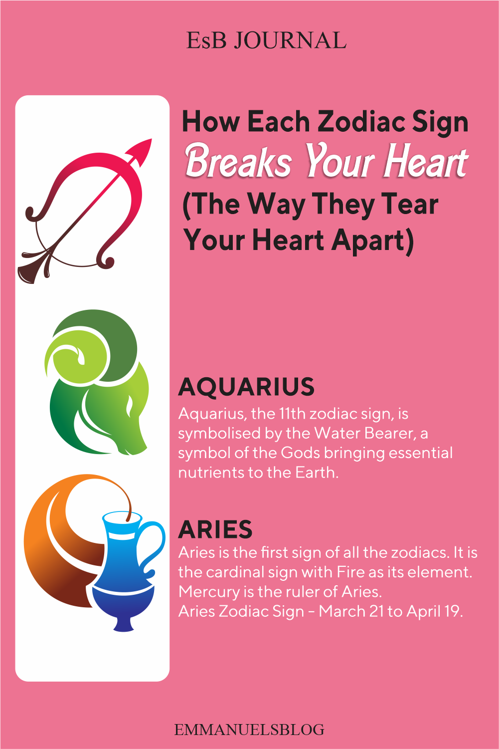 How Each Zodiac Sign Breaks Your Heart (The Way They Tear Your Heart Apart)