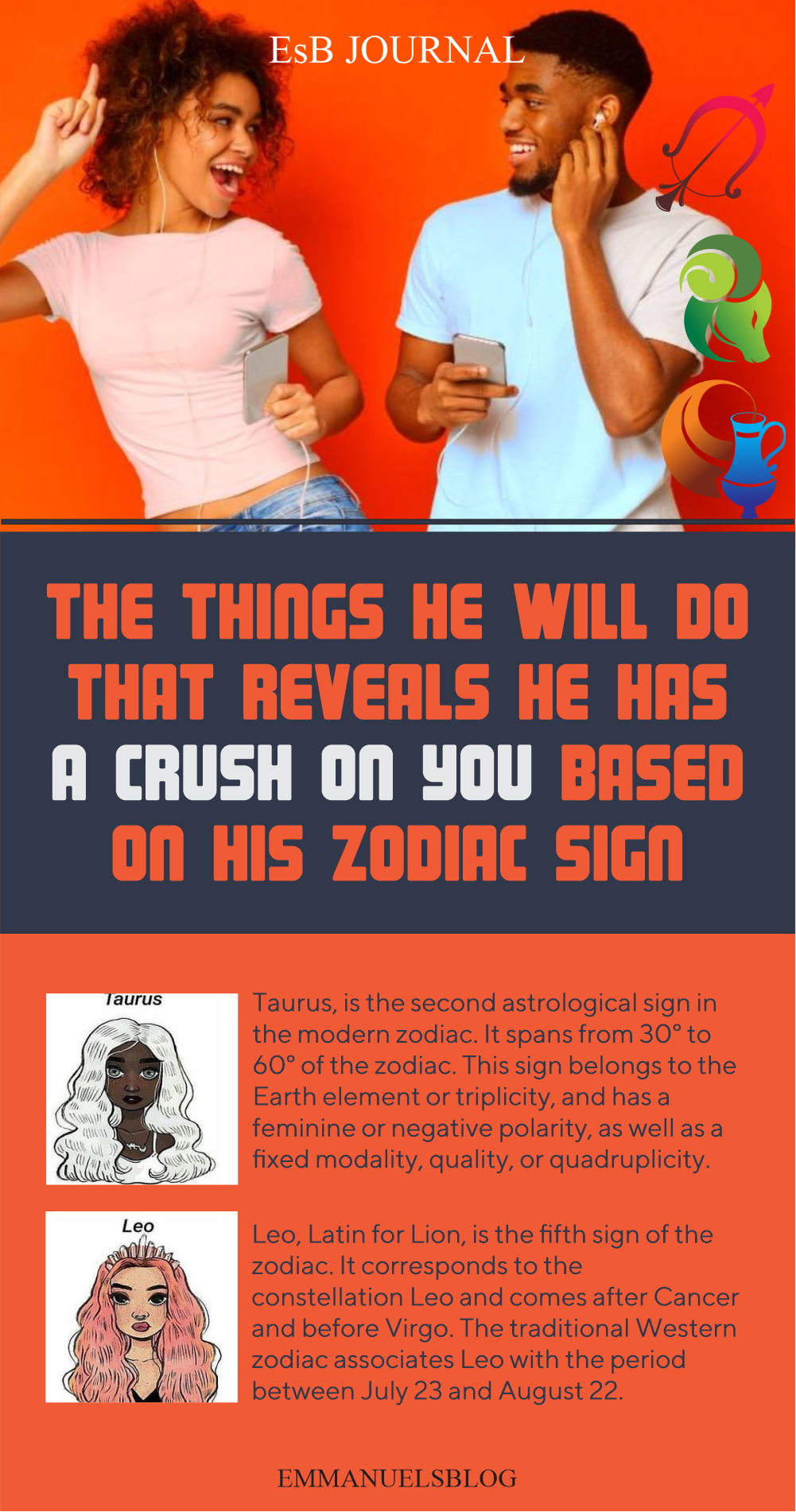 The Things He Will Do That Reveals He Has A Crush On You Based On His Zodiac Sign.