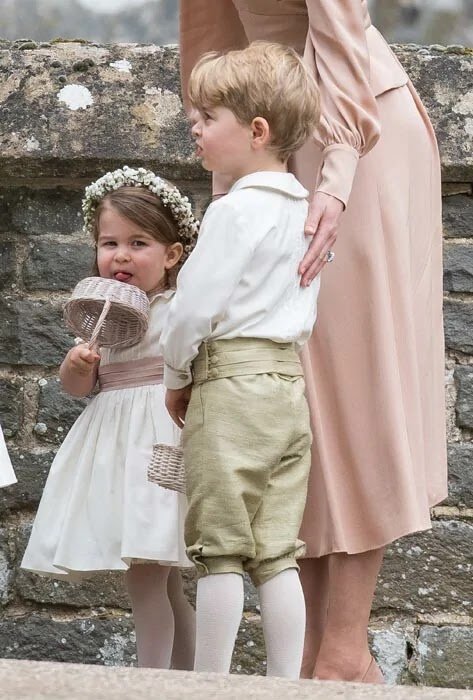 sweet photos of Prince George and Princess Charlotte as pageboy and bridesmaid