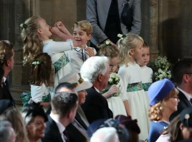 sweet photos of Prince George and Princess Charlotte as pageboy and bridesmaid
