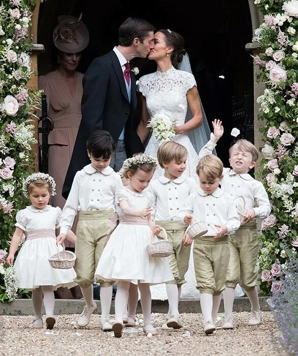 sweet photos of Prince George and Princess Charlotte as pageboy and bridesmaid