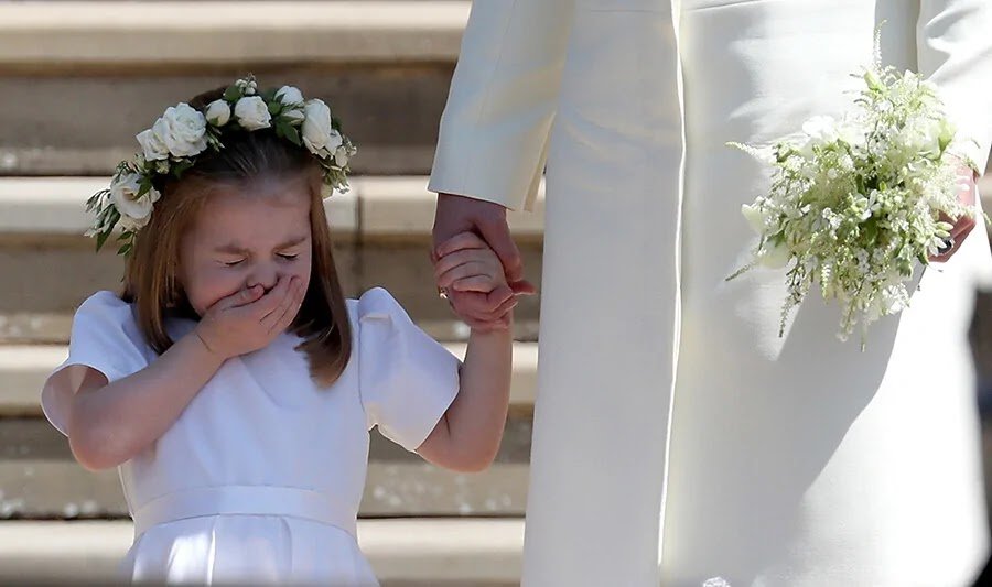 sweet photos of Prince George and Princess Charlotte as pageboy and bridesmaid