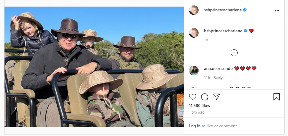 Princess Charlene shares Incredibly Sweet Picture of Husband and Children on safari