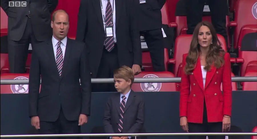 Kate Middleton, Prince George and Prince William Cheer on England Team at Wembley