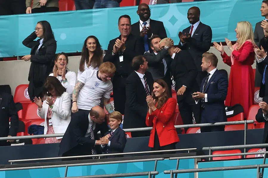 Kate Middleton, Prince George and Prince William Cheer on England Team at Wembley