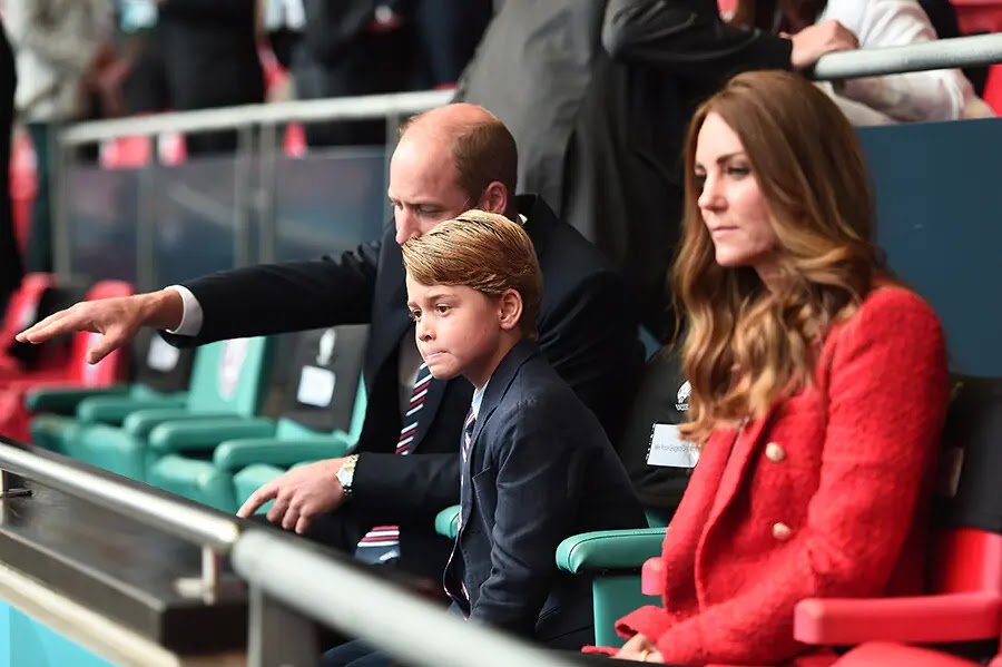Kate Middleton, Prince George and Prince William Cheer on England Team at Wembley