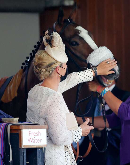 Zara Tindall Bonds with her Grandmother the Queen's horse ahead of Ascot Race