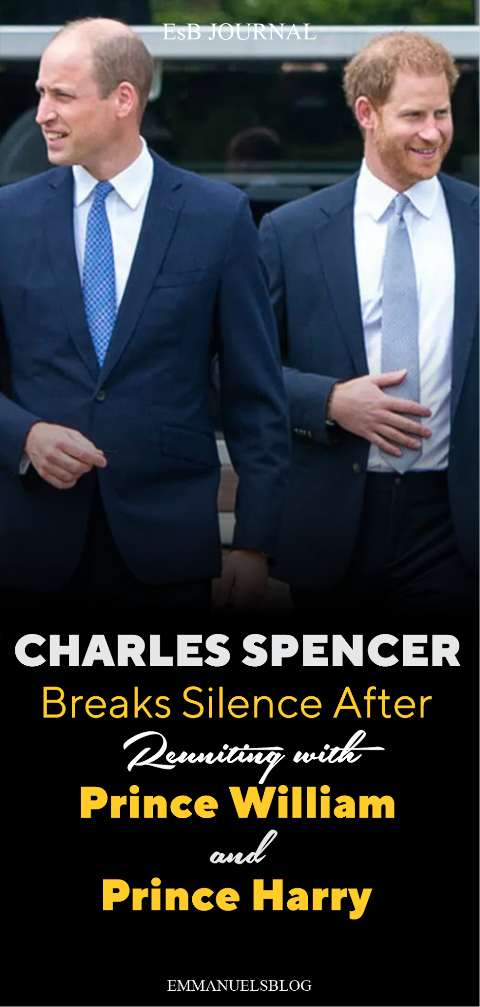 Charles Spencer Breaks Silence After Reuniting with Prince William and Prince Harry