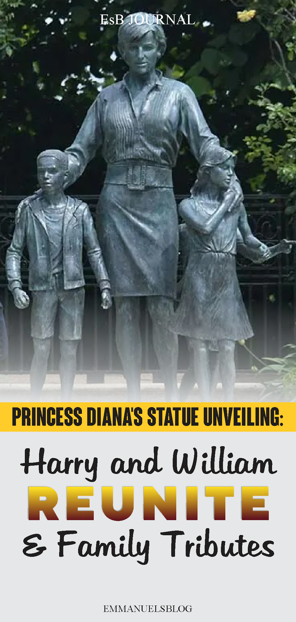 Princess Diana's Statue unveiling: Harry and William Reunite and Family Tributes