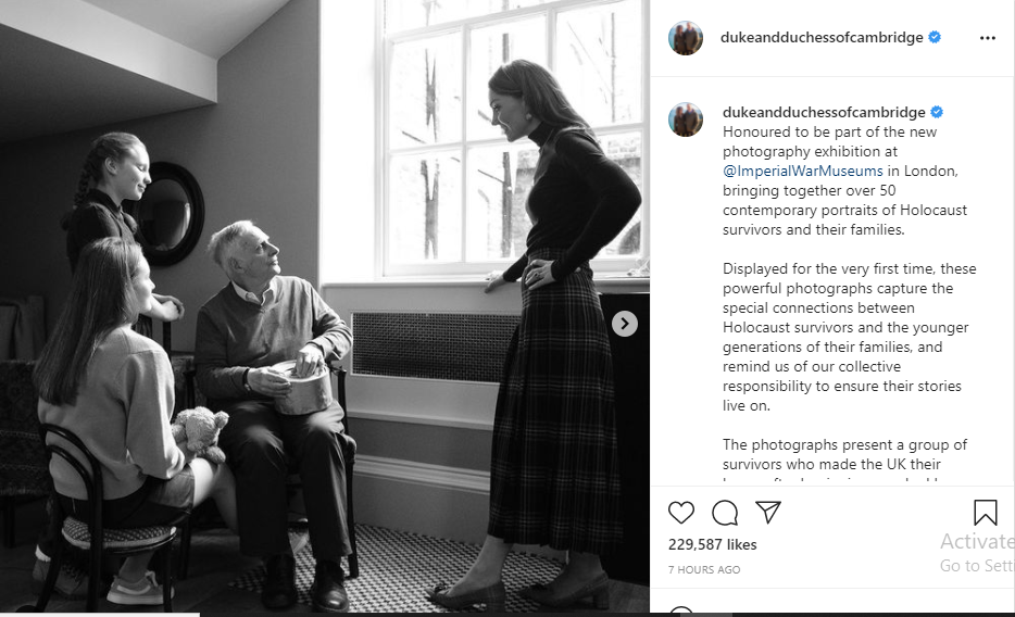 Kate Middleton is 'Honoured' to have her Photographs Included in Moving Museum Exhibition