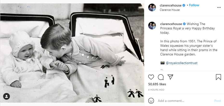 Prince Charles pays Tribute to Sister Princess Anne with incredible Childhood Photo