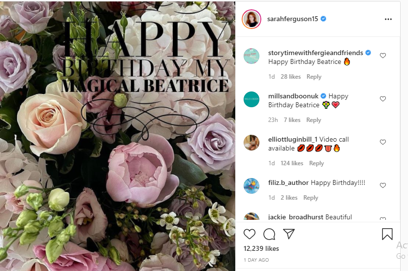 Sarah Ferguson Shares Beautiful Photo as She Pays Birthday Tribute to 'magical' Princess Beatrice