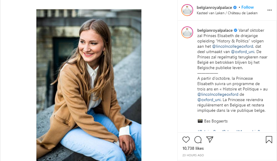 Belgium's Princess Elisabeth to Head to Oxford University this Autumn