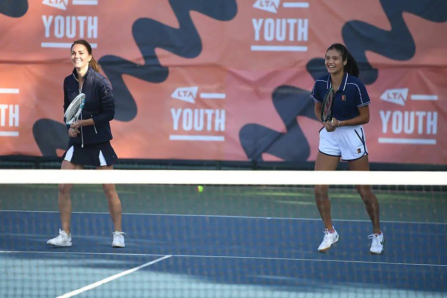 Kate Middleton plays doubles with Emma Raducanu at special Homecoming Celebration