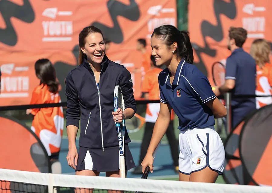Kate Middleton plays doubles with Emma Raducanu at special Homecoming Celebration