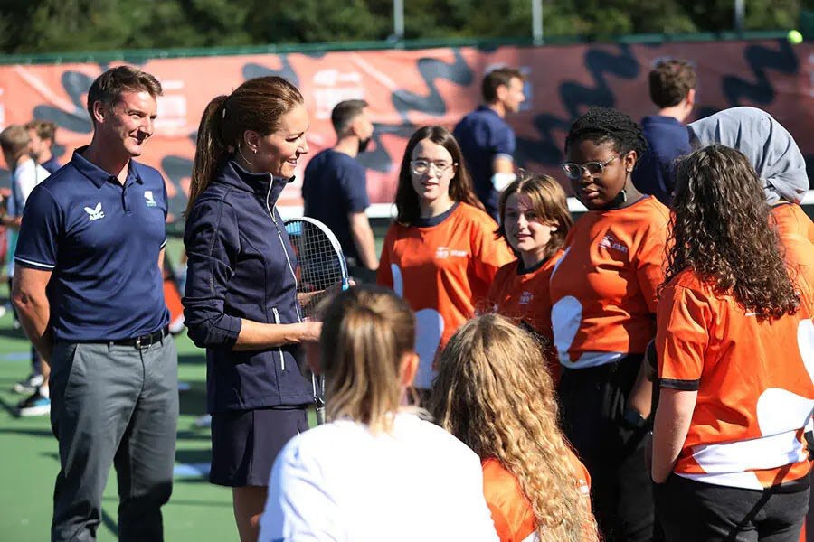 Kate Middleton plays doubles with Emma Raducanu at special Homecoming Celebration