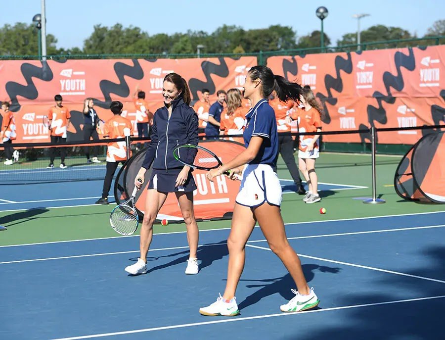 Kate Middleton plays doubles with Emma Raducanu at special Homecoming Celebration