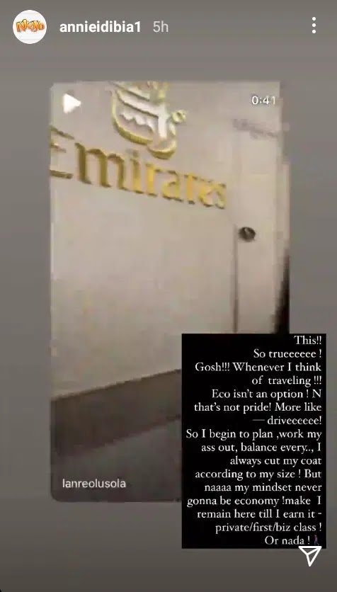 Annie Idibia Reveals Why She Will Never Fly Economy Class