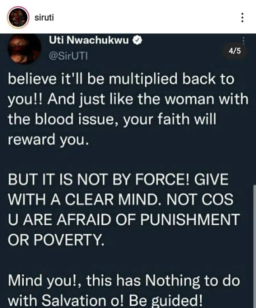 Actor Uti Nwachukwu-‘Tithing Works But Not Compulsory’