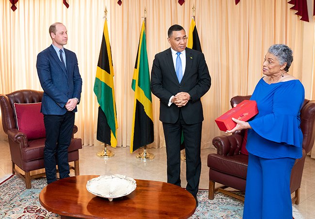 The royal was presented with a gift of rum