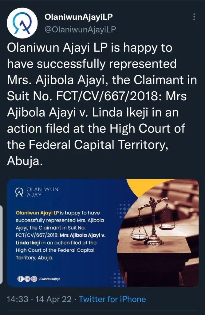 Court Orders Linda Ikeji To Pay N25 Million Libel Damages, Calls Lawyer ‘Idiot’,