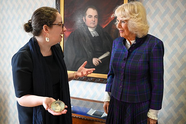 The Duchess speaks to the director of Jane Austen's House, Lizzie Dunford