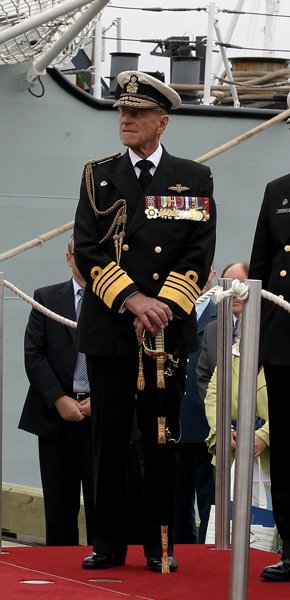 Prince Philip wearing the impressive uniform