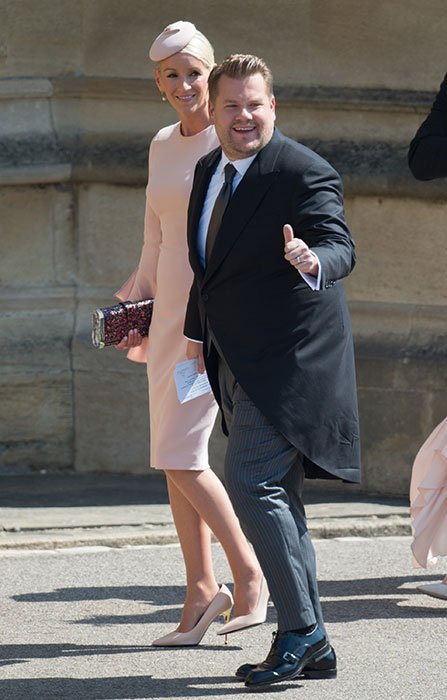 James and Julia attended the couple's royal wedding in 2018