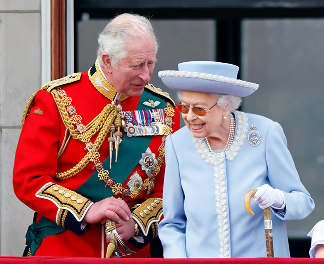 Charles exchanged words with the Queen during Trooping the Colour