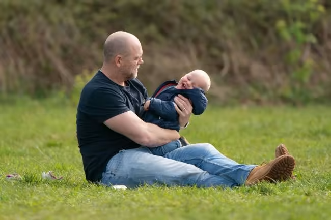 Mike with son Lucas in April