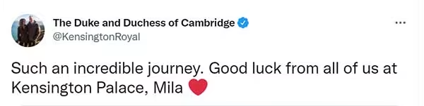 Kate Middleton and Prince William showed their support for Mila