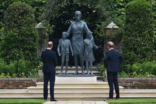 William and Harry reunited for Princess Diana's statue unveiling in July 2021