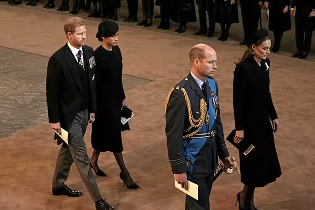 Meghan and Harry held hands as they left Westminster Hall