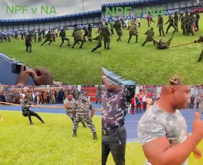 633a75dc7653c Police officers win in Thug of War with men of the Nigerian Army