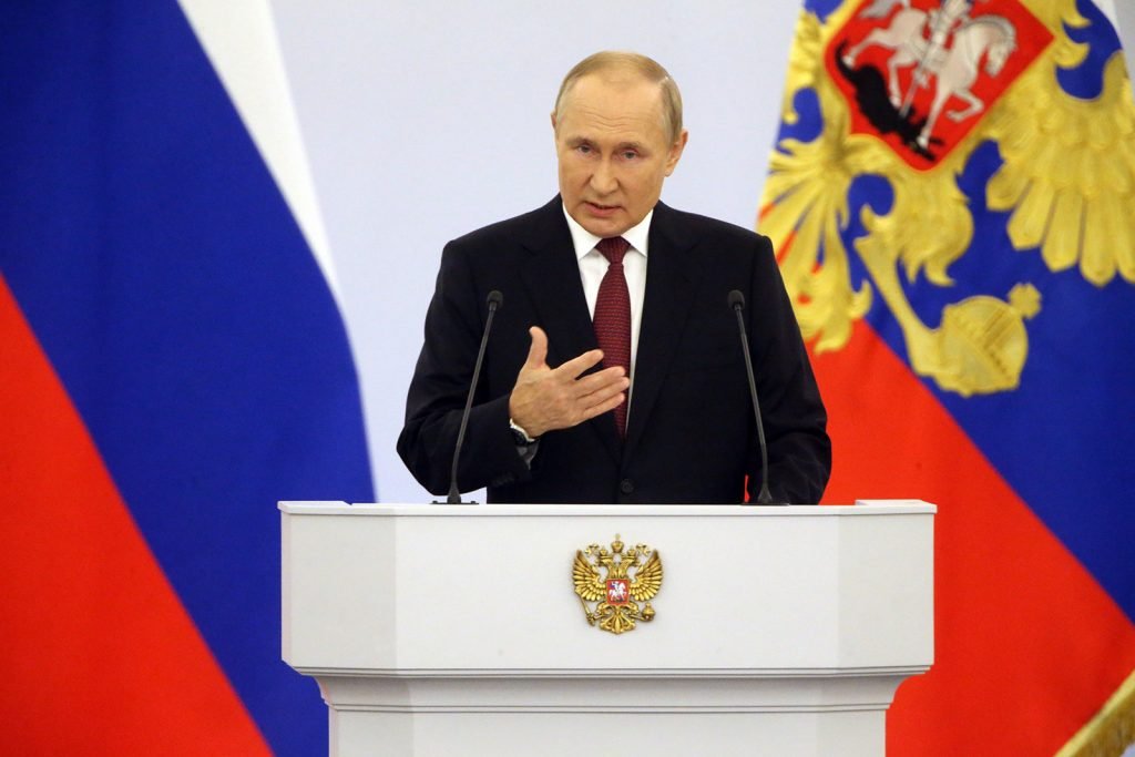 President Vladimir Putin formally signs laws annexing four Ukrainian regions