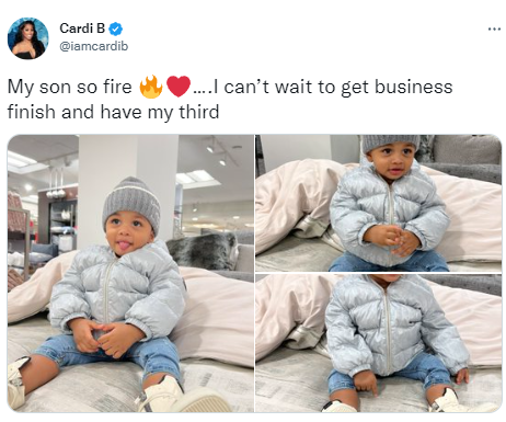 Cardi B reveals she can't wait to have her third child