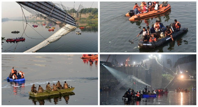 Death toll Rises At least 132 in India Cable bridge collapse (video)