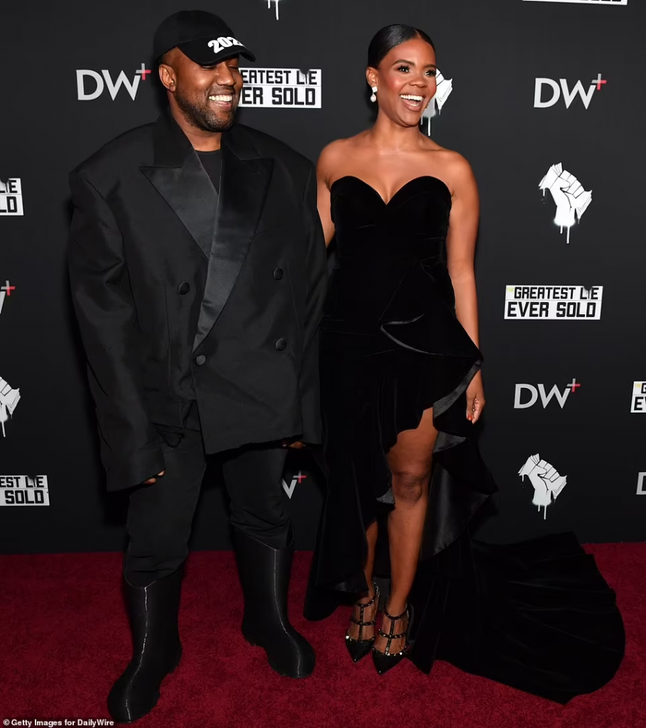 Kanye West poses with Ray Jay at premiere of Candace Owens' BLM documentary (photos)