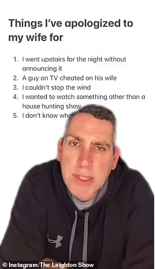 "A man in a show we were watching cheated on his wife' - Husband shares hilarious reasons he apologized to his wife (video)