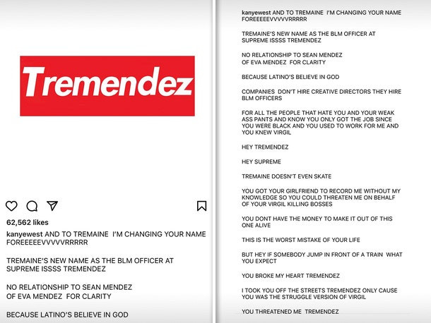 Kanye West files for 'Good to Hear From You B**ch' Trademark After Online Beef with former friend Tremaine emory