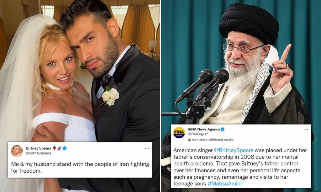 Iran Quiz Britney Spears' mental health after she tweets in support of protests in the country