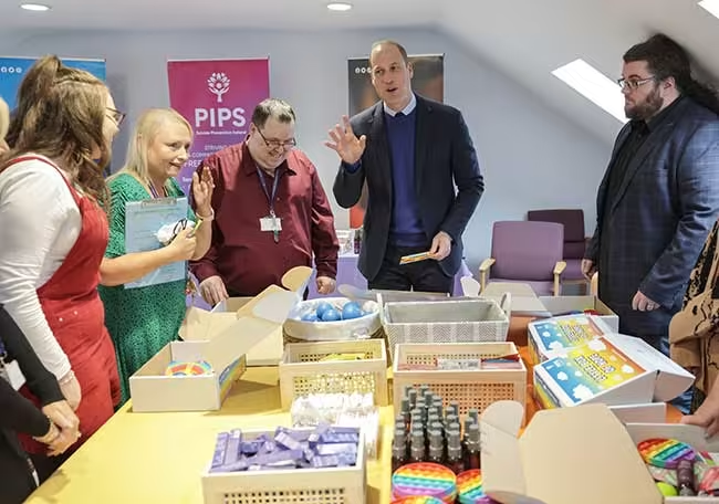 The couple helped pack the charity's 'Little Boxes of Hope'