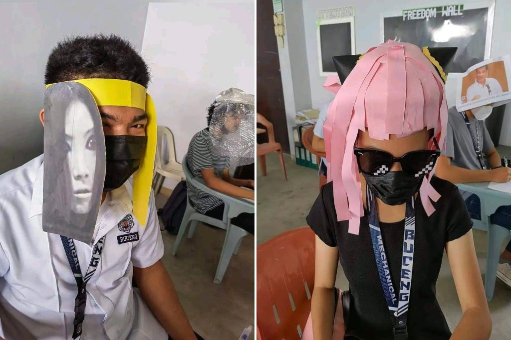 See the 'anti-cheating' exam hats being used by students in Philippines that have caused a stir online (photos)