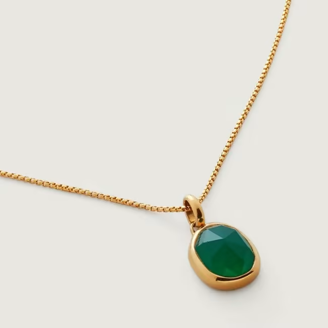 Fine Oval Box Siren Medium Bezel Pendant Chain Necklace, £135 / $190, Monica Vinader