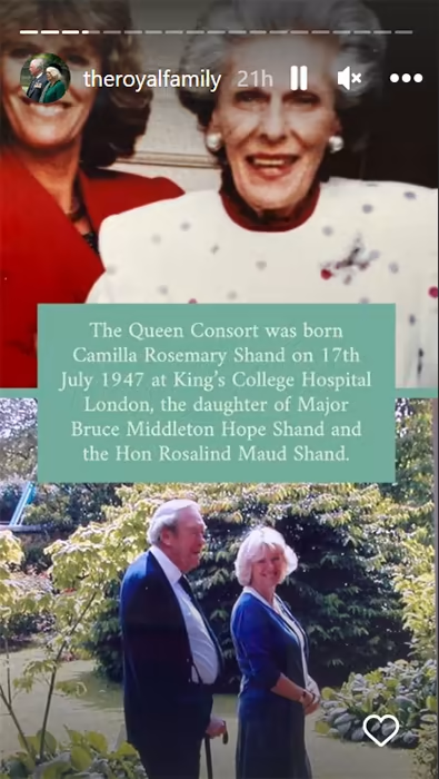 Queen Consort Camilla pictured with her late parents