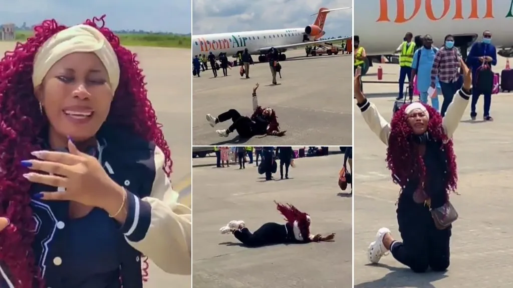 Lady reveals what will happen if she enters an aeroplane for the first time (video)