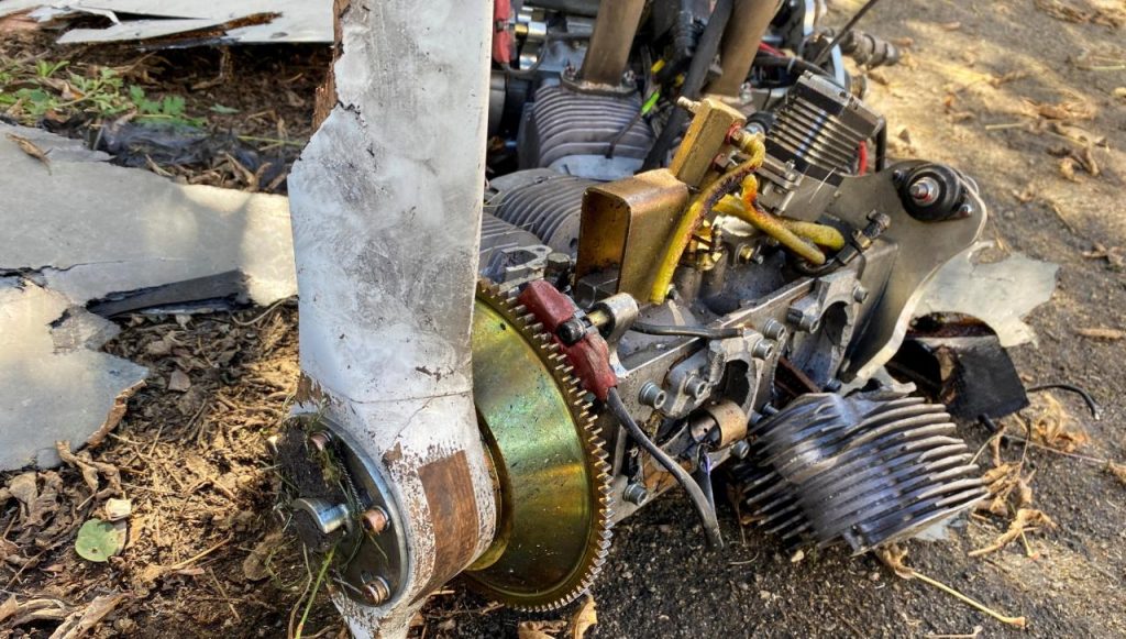 The engine of a drone launched by Russia and shot down in Ukraine said to be Iran's Shahed 136. October 6, 2022