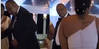 Dad looked displeased as his daughter twerked at ceremony they attended (video) Dad looked displeased as his daughter twerked at ceremony they attended (video)
