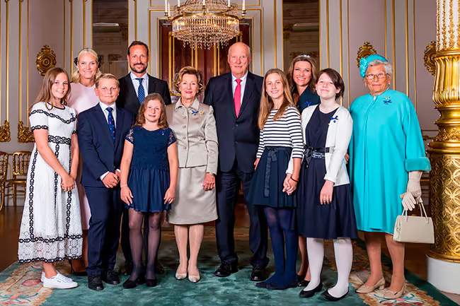 Princess Martha Louise (third right) with her family